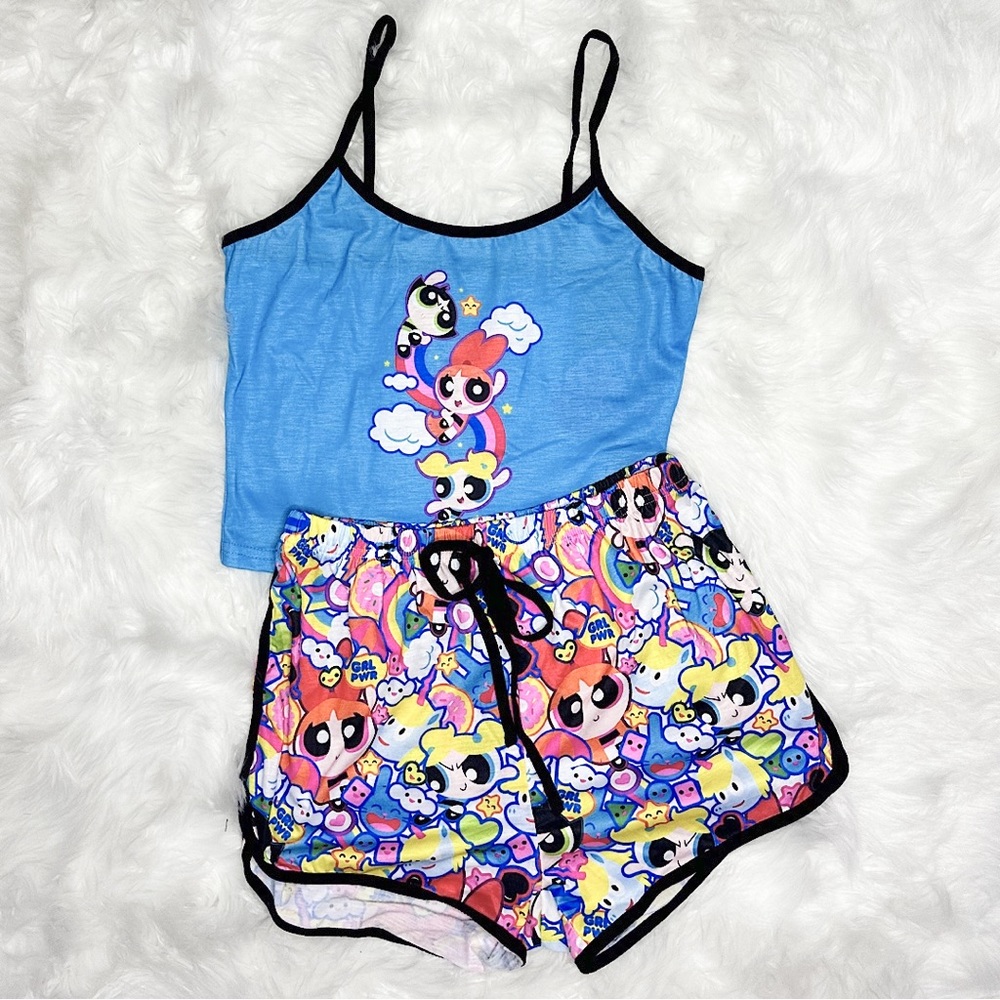 romwe x the powerpuff girls pj set !!